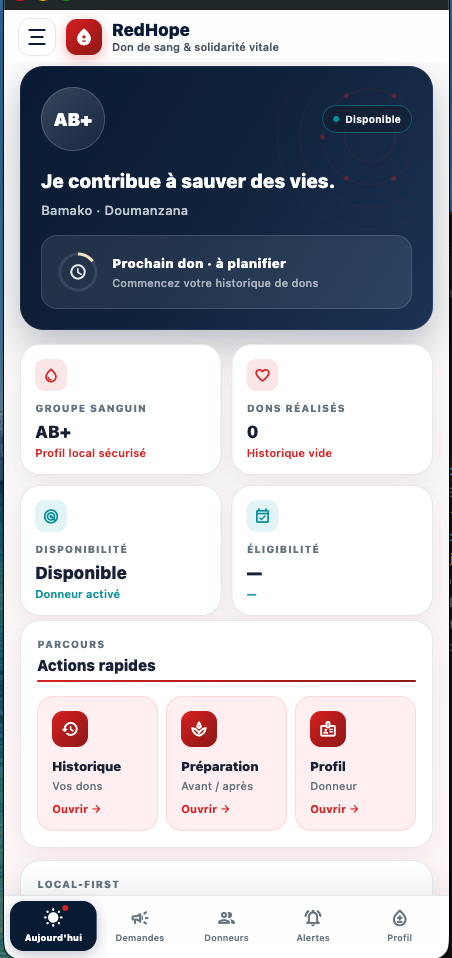 Motiv'Action — module RedHope, don de sang et solidarité